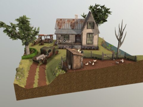 DAE Diorama retake – Small farm 3d model