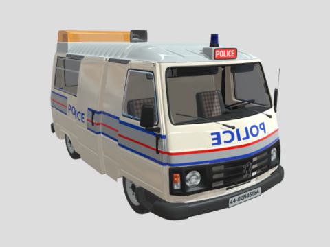 Fourgon Police Peugeot J9 3d model