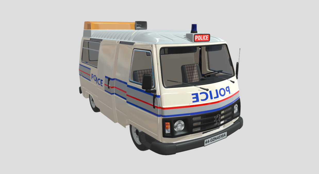 Fourgon Police Peugeot J9 3d model