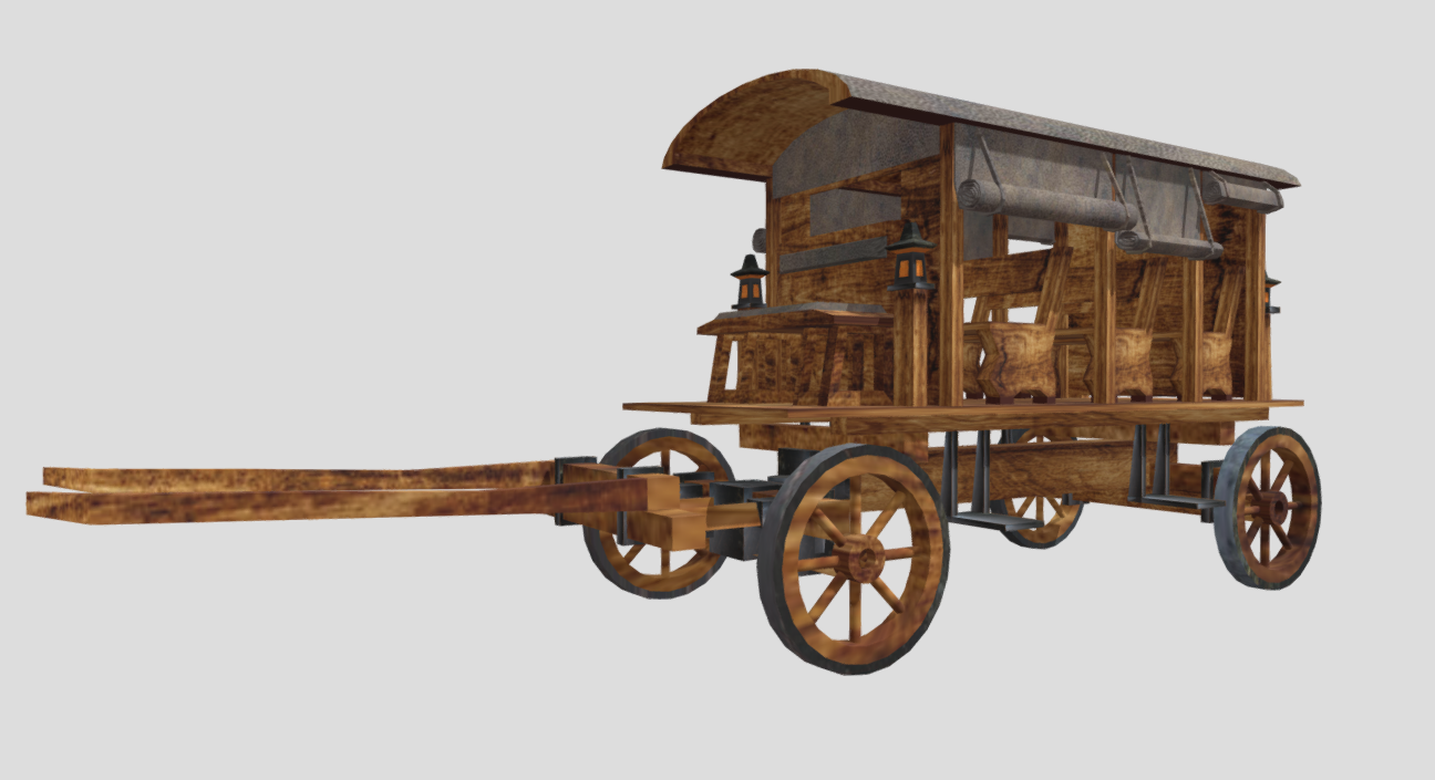 Horse Drawn Carriage 10 3d model