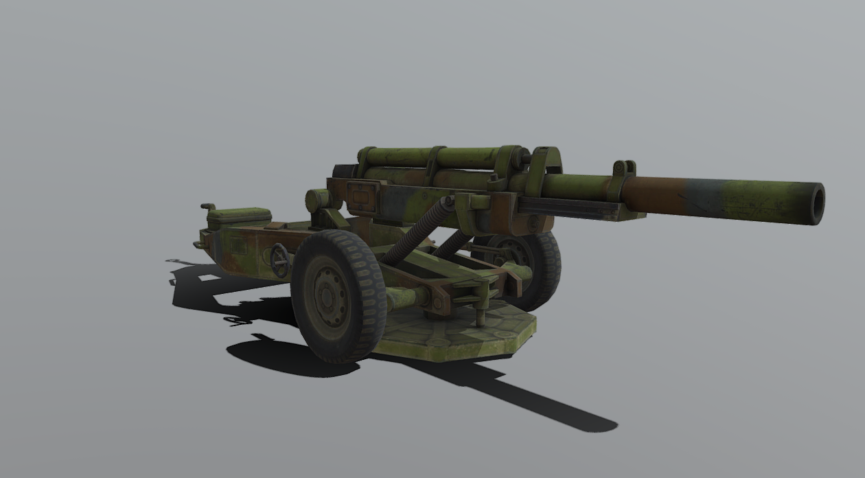 M102 howitzer 3d model