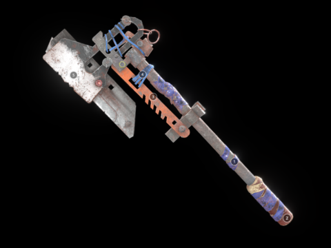 Post Apocalyptic Makeshift Axe Weapon 3d model