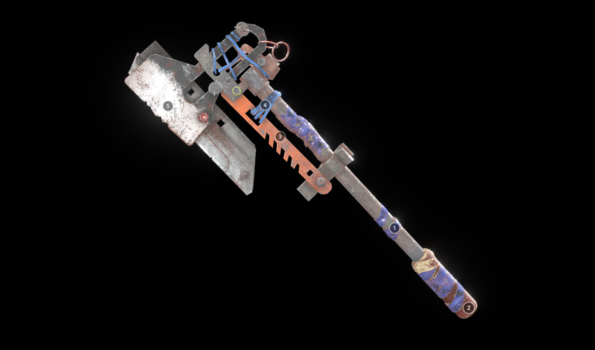Post Apocalyptic Makeshift Axe Weapon 3d model