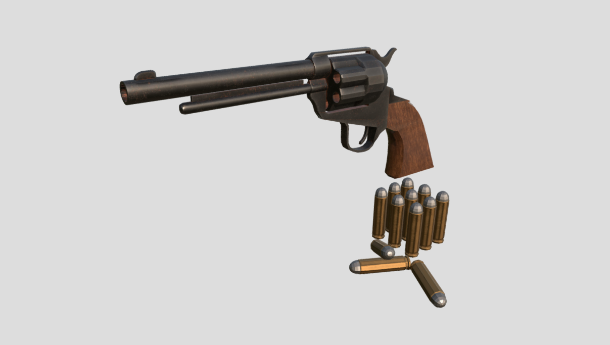 Revolver Gameready 3d model
