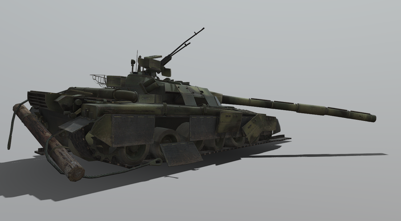 T-80 damaged 3d model