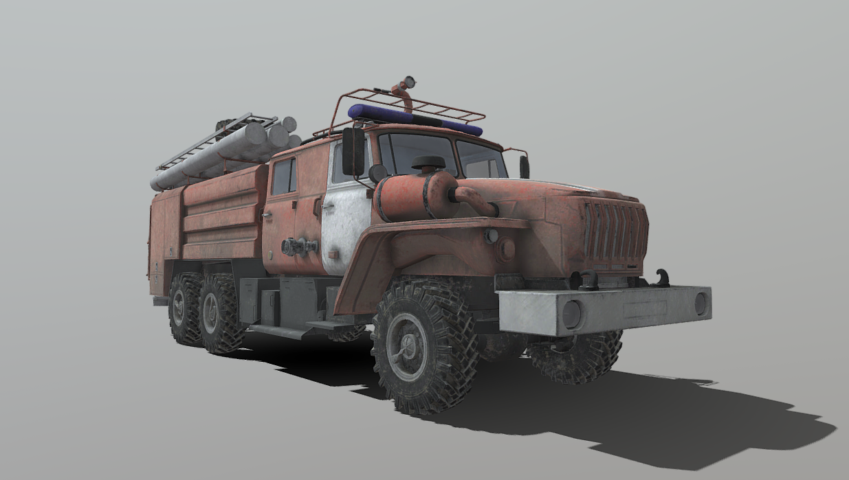 Ural4320 fire truck 3d model