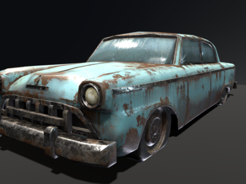 old rusty car 3d model