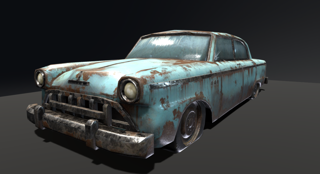 old rusty car 3d model