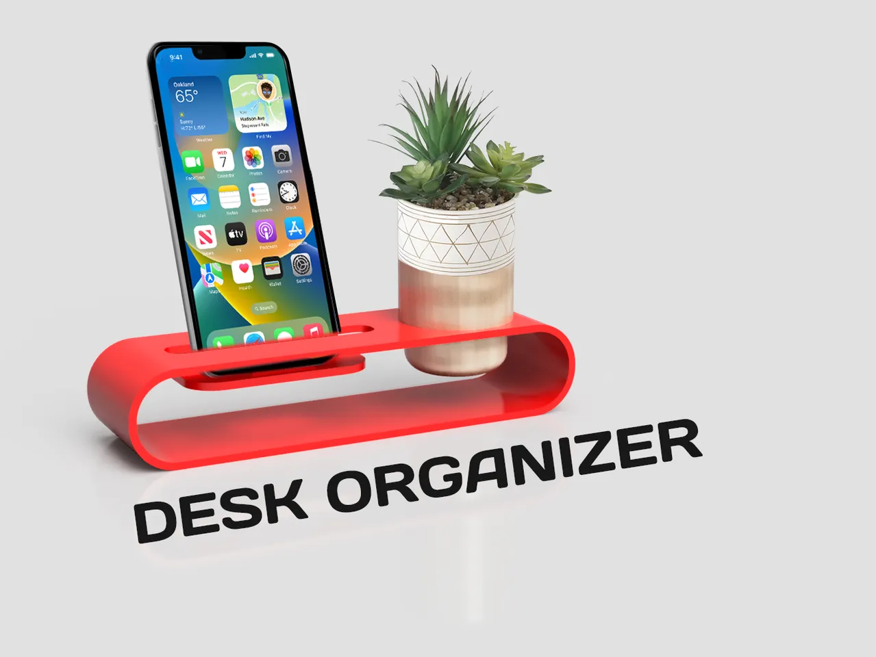 Desk organizer and planter 3d model