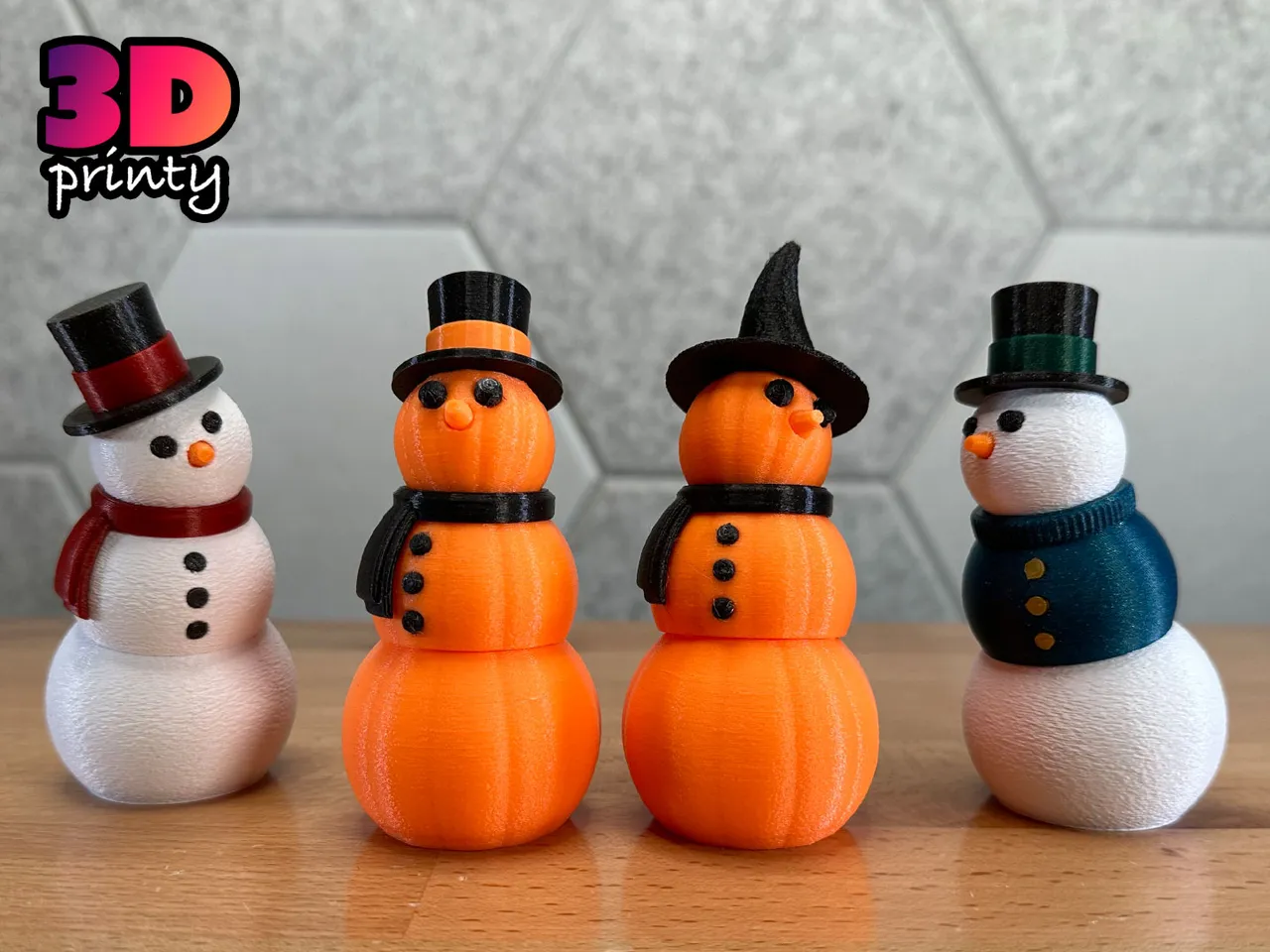 Articulated Pumpkin Snowman Fidget 3d model