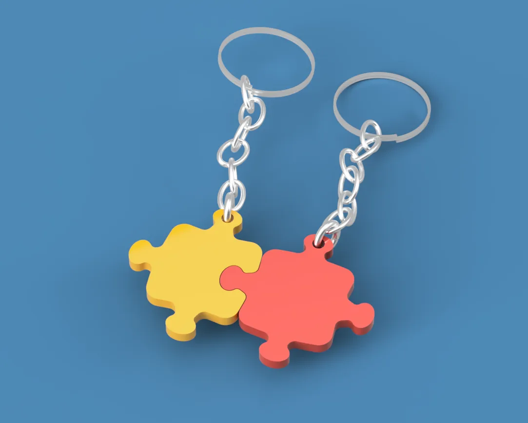 Couple Keychain Puzzle Set 3d model