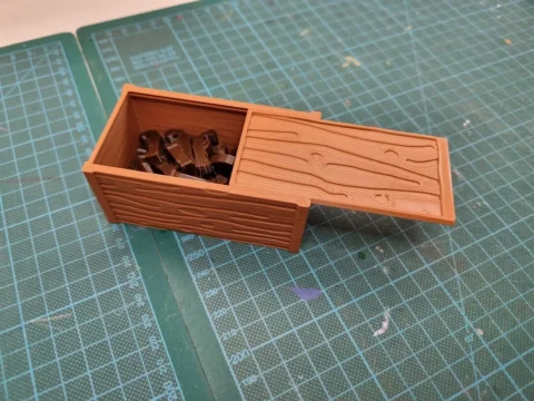 Little wood box with sliding lid 3d model
