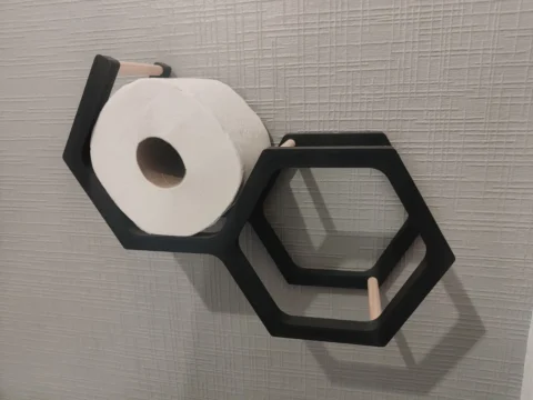Modern honeycomb toilet paper holder 3d model