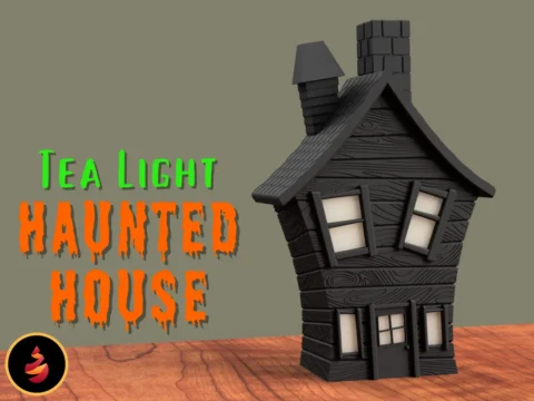 Tea Light Haunted House 3d model