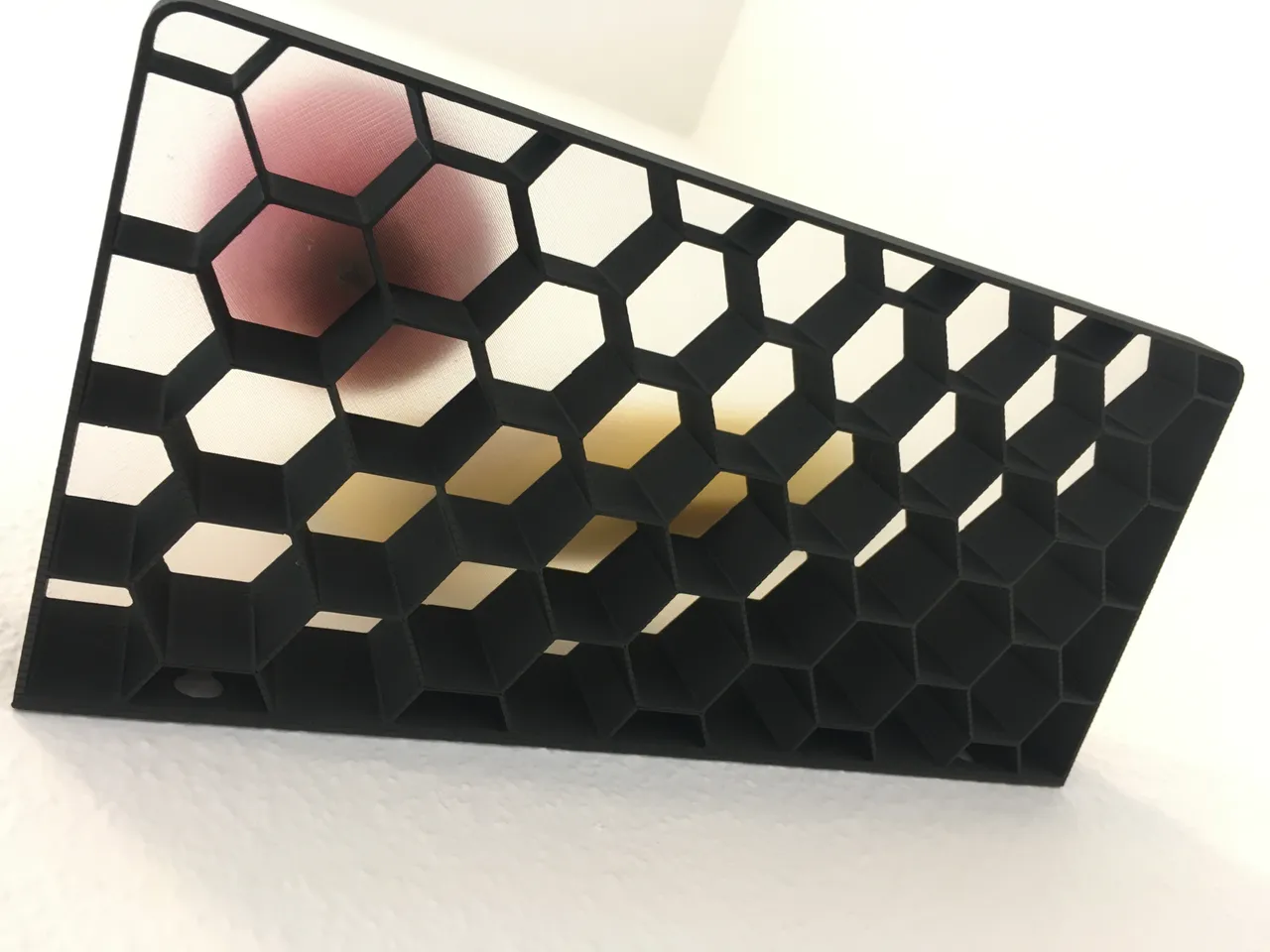 wallmount shelf with visible hexagon infill 2 3d model