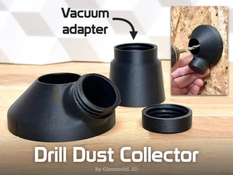 Drill Dust Collector (use with or without a vacuum - incl. alignment marks) 3d model
