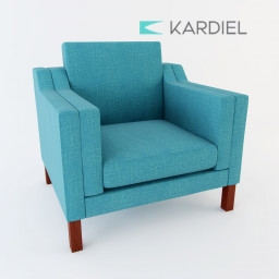 Kardiel Monroe Modern Armchair Dutch Blue Twill 3d model