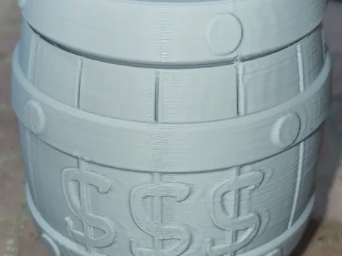 Pirate Barrel Coin Bank - No Support 3d model
