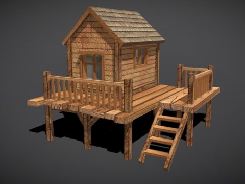 Wooden home 3d model