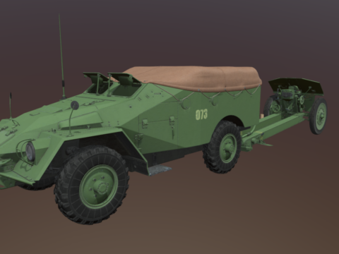 BTR-40 And M-30 3d model