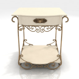 Bedside Table Nightstand Forged 3d model