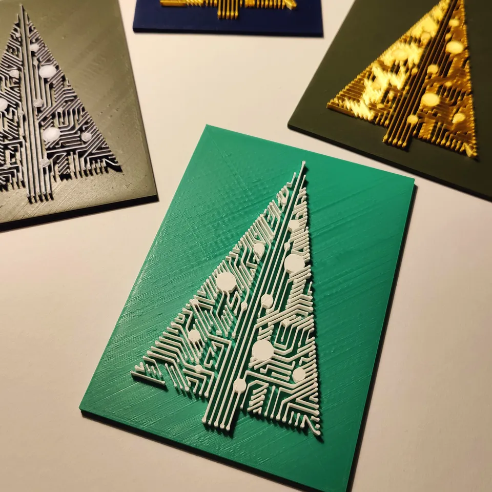 Christmas Card - Circuitboard Tree 3d model