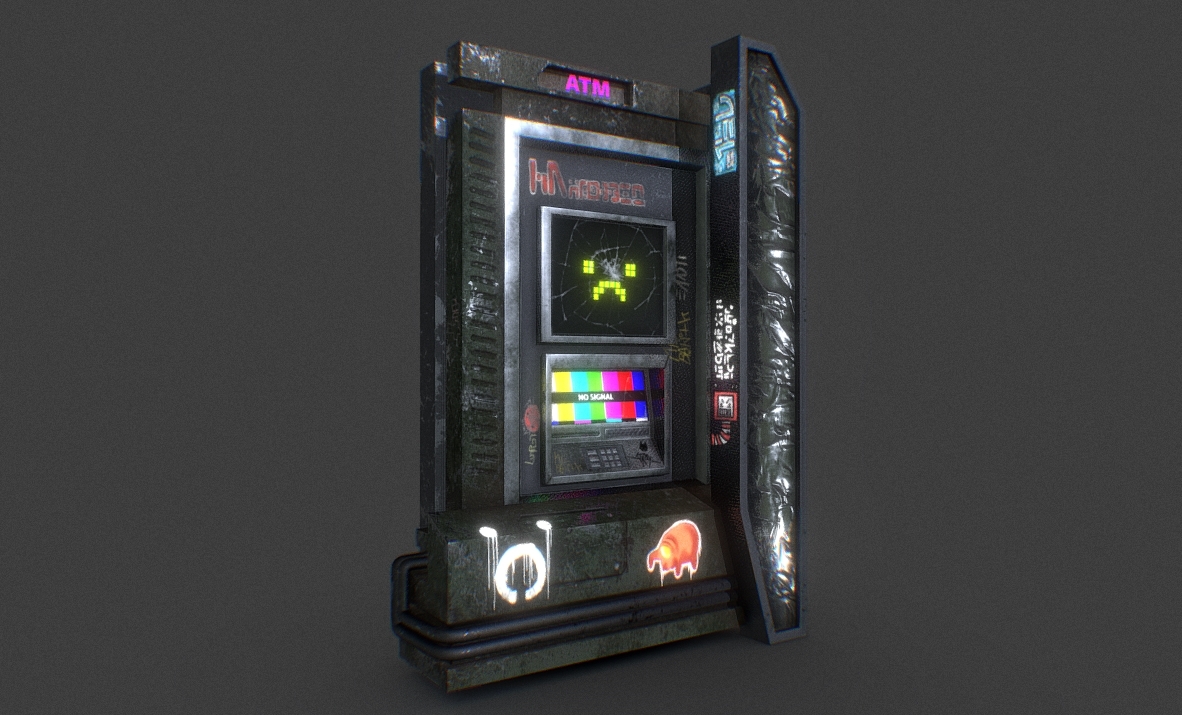Cyberpunk ATM from Stray 3d model