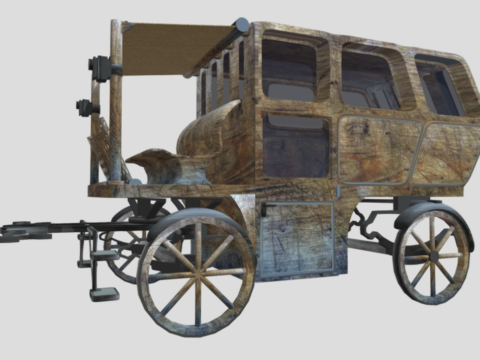 Horse Drawn Carriage 20 3d model
