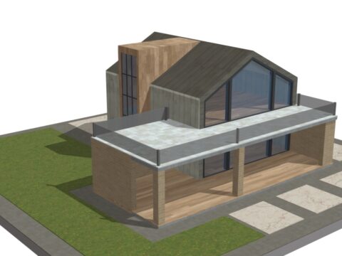 Modern luxury villa house home building 3d model