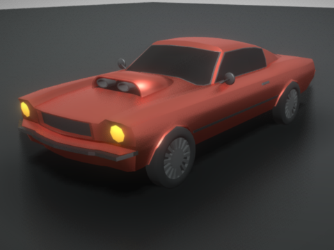 Mustang Car Model Game Ready Asset LowPoly 3d model