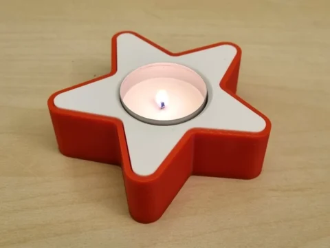 Star candle holder for tea lights 3d model