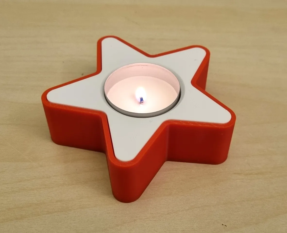Star candle holder for tea lights 3d model