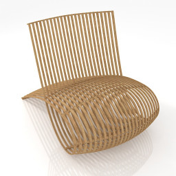 Cappellini Wooden Lounge Chair 3d model