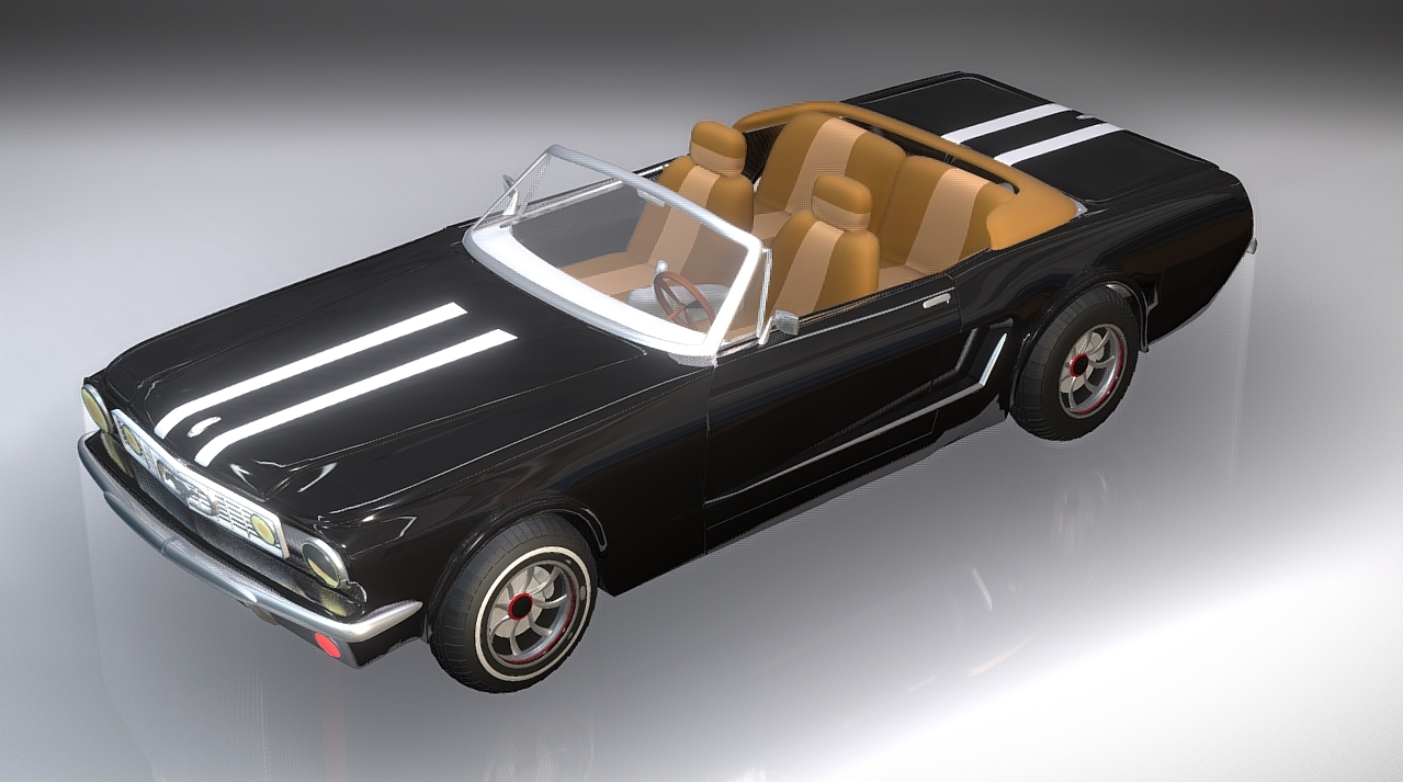 ford mustang gt convertible 1968 3d model