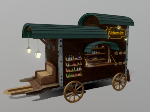 Alchemist merchant cart 3d model