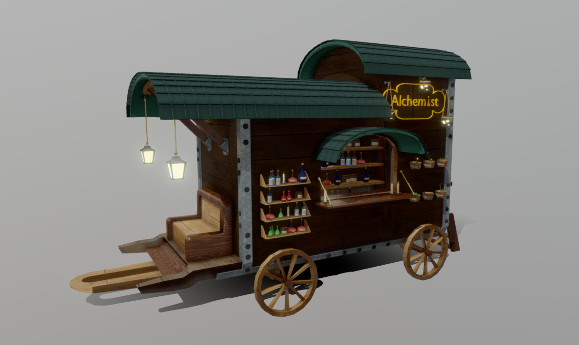 Alchemist merchant cart 3d model