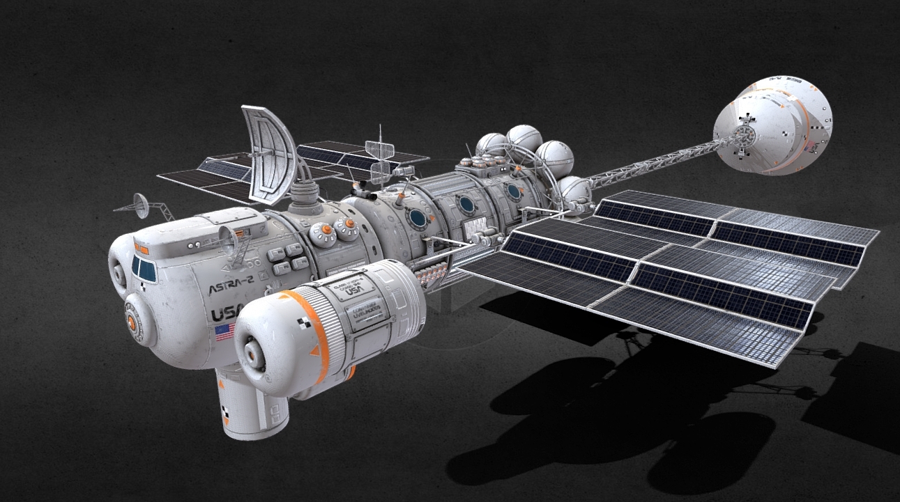 ASTRA - High detailed satellite with textures 3d model
