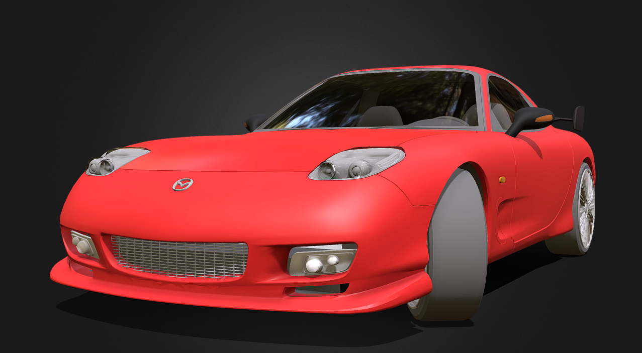 Mazda RX-7 (low poly) 3d model