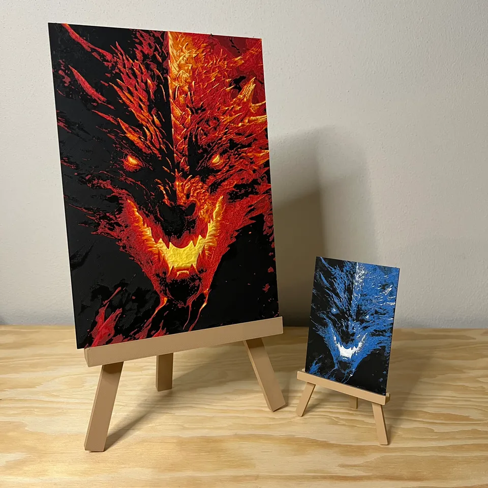 Painting easel stand for photos/HueForge/devices 3d model