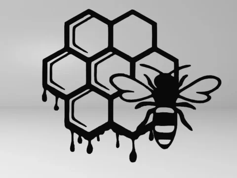 BEE ON THE HONEYCOMB 3d model