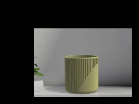 Plant Pot - Ribbed 3d model