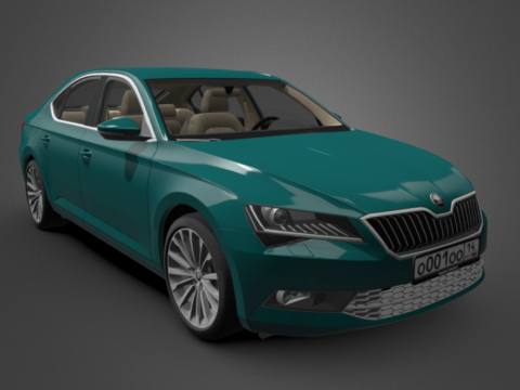 2017 Skoda Superb 3d model