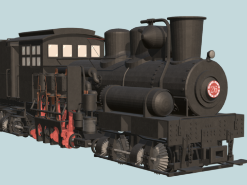 Alishan Shay B Steam Locomotive 3d model