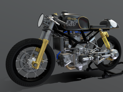 Cafe Racer motorcycle Random Represent 3d model