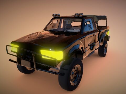 Damaged Pick Up 3d model