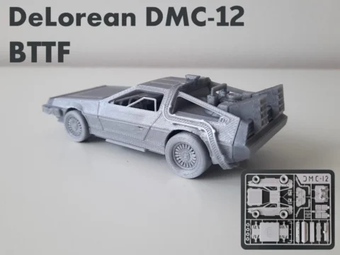 DeLorean DMC-12 (Back to the Future) - Kit card 3d model