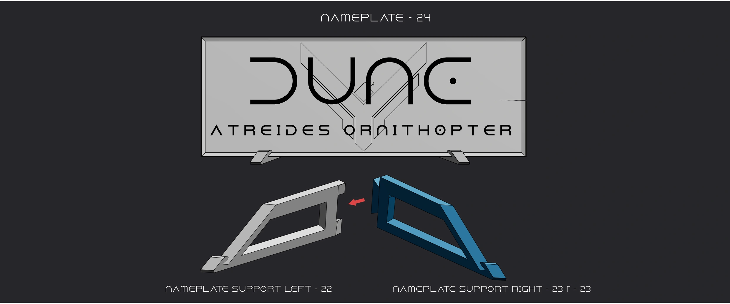 Dune - House Atreides Ornithopter - Kit6 3d model