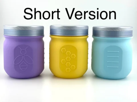 Short Mason Jar with Lid 3d model