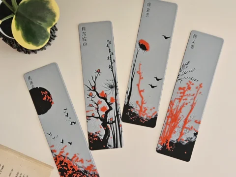 "Red Blossom" - Bookmarks Set 3d model