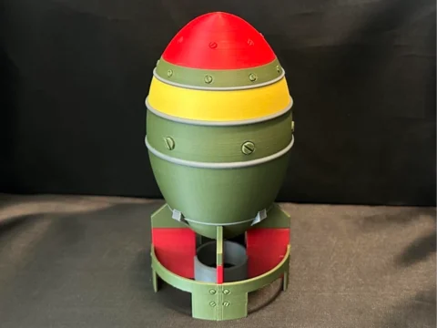 Fallout Mini Nuke 1Piece Easy Print 4 or 1 Color 3d model
